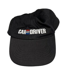Car And Driver Hat Mens Black Adjustable Embroidered Logo Baseball Cap Retro